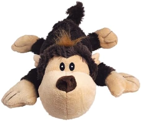 KONG Cozie Plush Dog Toys 2 Pack – Durable & Soft Squeaky Toys for Medium Dogs – Assorted Animal Characters (Funky The Monkey)