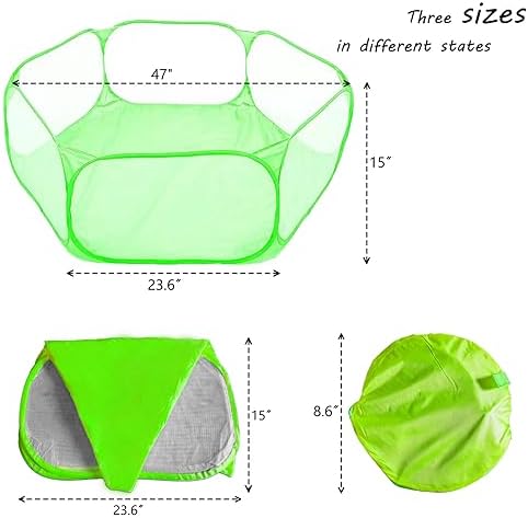Small Animals Playpen, Portable Pop-up Open Interactive Pet Tent, Indoor Outdoor Fence for Rabbits, Guinea Pig, Hamster, Chinchillas, Kittens, Puppies