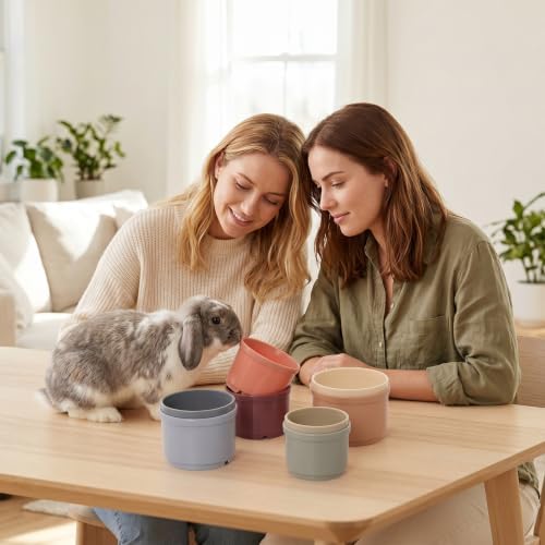 8 Pcs Stacking Cups for Bunny Small Pet Bunny Foraging Interactive Toys