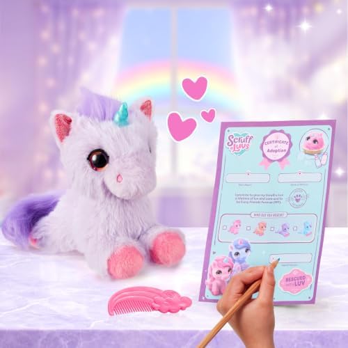 Scruff A Luvs Unicorn Scruffs Plush Toy, Wash to Reveal 1 of 4 Unicorns