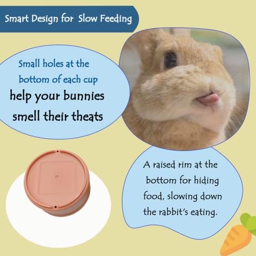 8 Pcs Stacking Cups for Rabbits Guinea Pig Reusable Multi-Colored Bunny Toy Rabbit Toys of Different Sizes, Safe Plastic Nesting Toys for Bunny Small Animals Hiding Food and Playing