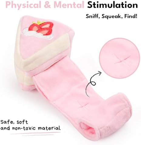 CHEWFFON Dog Interactive Toy, Snuffle Strawberry Cake for Enrichment