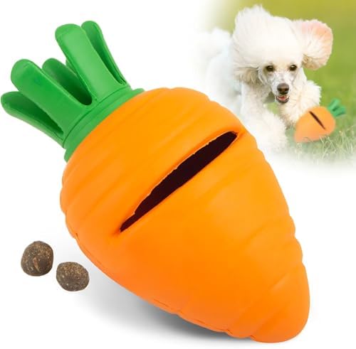 Jeffers Pet Natural Rubber Dog Chew Toy – Carrot, Medium - Treat Dispensing, Vanilla Scent, Durable, Non-Toxic, Dishwasher Safe, Interactive Fetch & Tug Toy - Perfect for Training Medium Chewers
