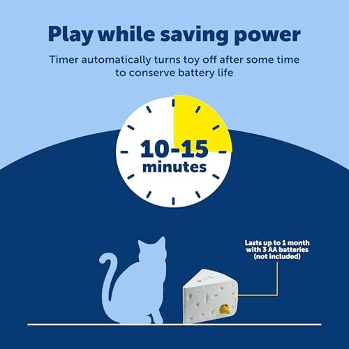 PetSafe Cheese - Interactive, Electronic Cat Toy - Peek-A-Boo Mouse Hunt Game - Hide and Seek for Bored and Anxious Cats - Kitten Teaser Toy - Automated Cat Toy for Cat Enrichment and Exercise