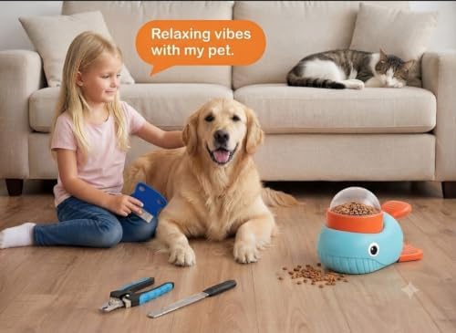Pet Duck Snack Dispenser, Tear Comb, and Nail Trimmer Set | The anti clogging design of the puzzle slow feeder can hold up to 4 ounces, suitable for small and medium-sized dogs
