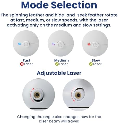 PAWSPIK Interactive 4-in-1 Laser Hide & Seek Rechargeable Automatic Cat Toy