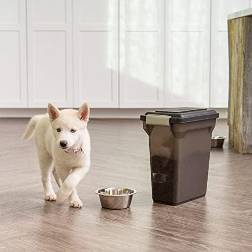 IRIS USA Dog Food Storage Container, Up to 13 lbs, Smoke, Made in USA