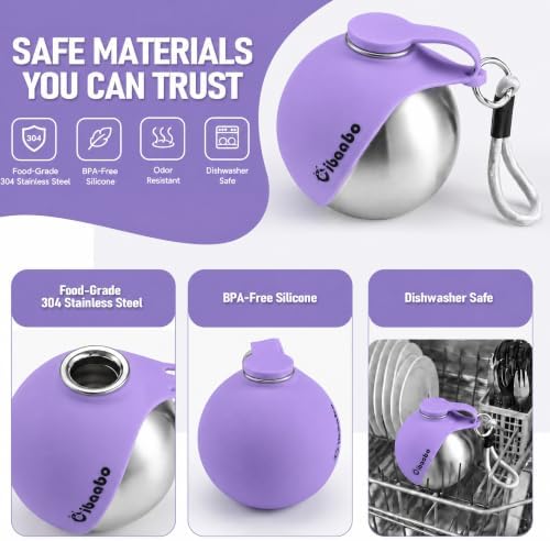 Cibaabo Portable Dog Water Bottle with Collapsible Silicone Bowl 10 oz