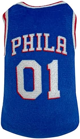 BEST PLUSH NBA 76ERS Cat Toys - 3pc Set: Jersey, Basketball & #1 Fan. Filled with Fresh Catnip. Beautiful Team Logos