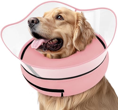 Supet Raised Inflatable Dog Cone Collar to Stop Licking, Soft Dog Cone Alternative After Surgery, Pet Neck Donut Collar for Small Medium Large Dogs
