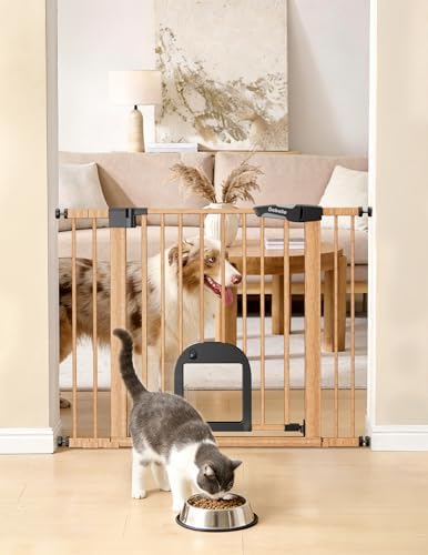 Babelio Baby Gate with Adjustable Cat Door, CatPrivilege III, 29-43"