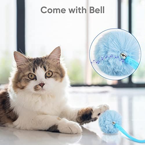 Cat Spring Toys, Self-Play Hanging Stretchable Cat Spring with Bell, 3 Pack Soft Plush Interactive Cat Toys for Indoor Cats Kitten Chasing and Playing