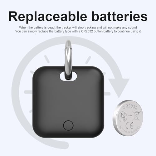 Smart Tracker Tags-2 Pack(iOS Only) Compatible with Apple with 1 Battery,Replaceable Battery,Bluetooth Luggage Smart GPS Tag Works with Apple Find My APP,Item Finders for Dog/Key/Luggage