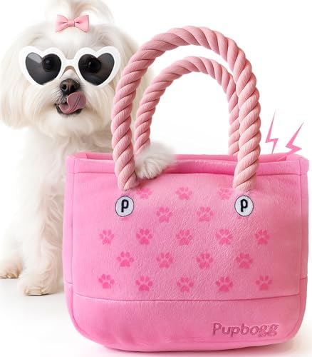 Swooflia Funny Plush Rope Dog Toy Squeaky - Bag Crinkle Interactive Stuffed Dog Toy for Puppies Medium Small Breed Dogs, Tug of War and Keep Them Busy, Cute Birthday Squeaky Plush Gift