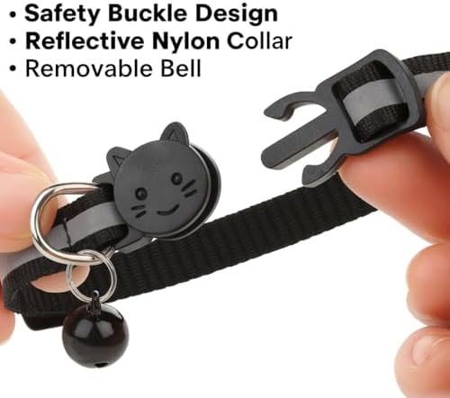 AirTag Cat Collar with AirTag Holder, Breakaway Reflective Cat Tracker Collar with Bell by AmazeGoods