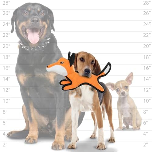 TUFFY® - Original : Fox Dog Toy : Ultra Durable Plush Dog Toy with Multiple Layers & Reinforced Seams, Washable and Floats, Original Construction