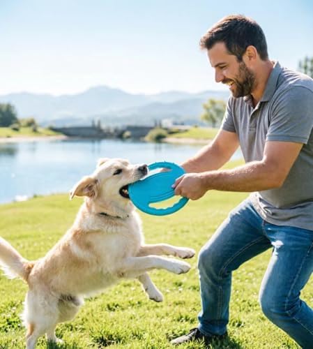 Dog Flying Disc for Pet Fun Sports Outdoor Toy for Lawn Beach, Upgraded