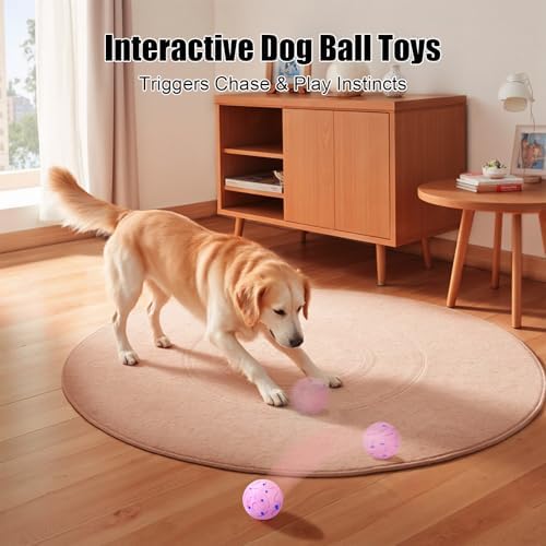 Interactive Dog Ball Toy, Smart Dog Toy for Medium and Large Dogs, Automatic Moving Rotating & Bouncing Ball, Durable E-TPU Material, IP54 Waterproof, Motion-Activated Dog Toy for Active Dogs