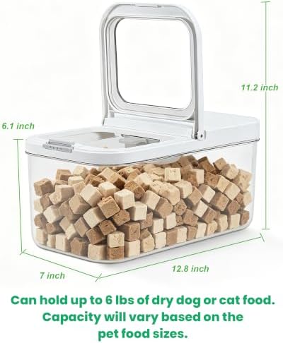 TBMax Pet Dog Cat Food Storage Container 6 Lbs with Airtight Flip-up Lid