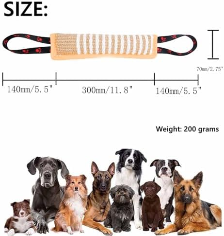 Clysoru Dog Tug Toy Tough Jute Bite Pillow Lasting Training Equipment Puppy to Large Dogs Interactive for Large and Small (Brown Footprint)