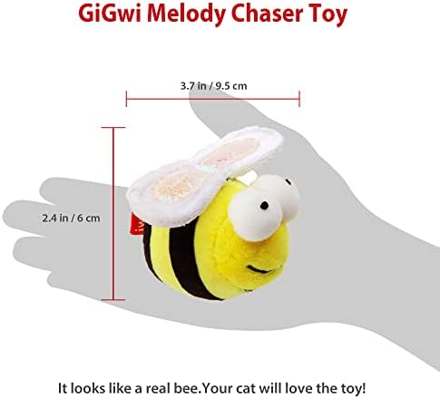Gigwi Interactive Squeaking Cat Toy，Chirpy Bee Sound Toy for Cats，Melody Chaser Play Squeak Kitten Toys for Boredom