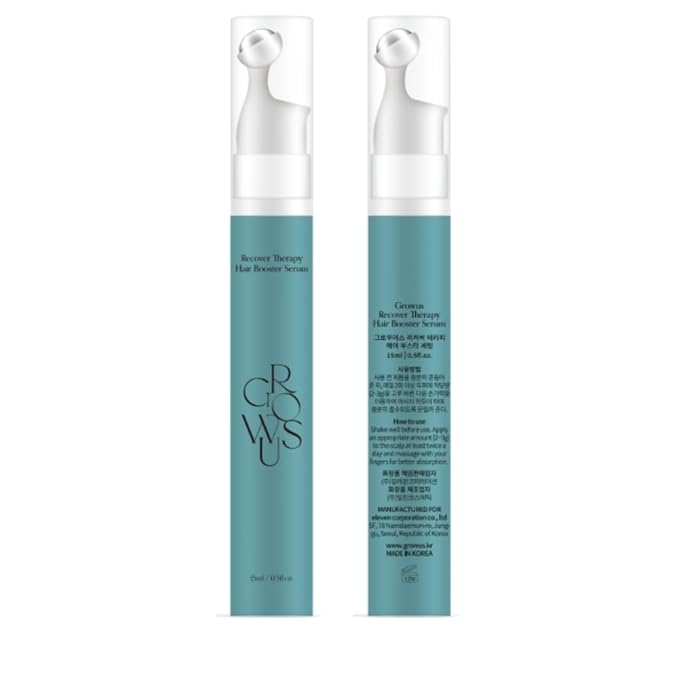 GROWUS Recover Therapy Booster Serum 15ml(0.507 Fl oz), Scalp Serum for receding hairline, Supports Fuller Hair, Packed with Biotin, Sea Water, Free from Paraben, Sulfate