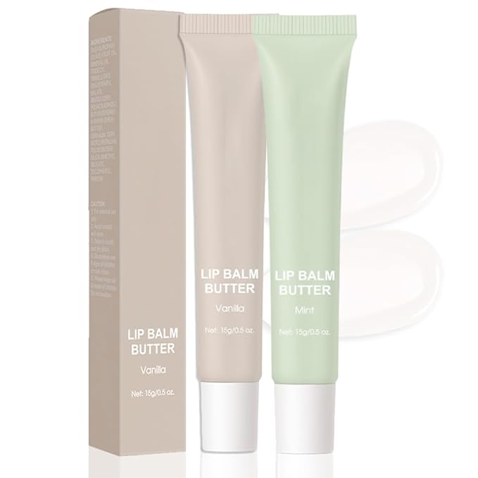 2Pcs Summer Butter Lip Balm Lip Gloss, Ultra-Hydrating Natural Vegan Lip Balm, Sheer-Tinted Shine & Hydration, Soothes & Softens Dry Lips Skincare, Bálsamo labial hidratante (#1+2#)