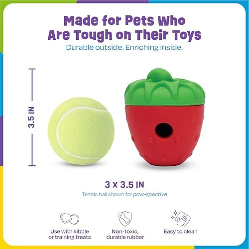Brightkins Tough & Tumble 2 Piece Strawberry Treat Dispenser