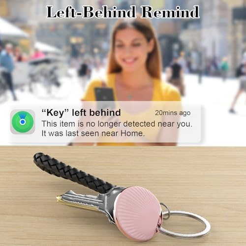 Air Tracker Tag, [MFi Certified] Smart Tag, Pet Bluetooth Tracker for Apple Find My, IP68 Waterproof,Replaceable Battery, Key Finder and Item Locator for Keys, Bags, Pets, Wallet-Pink