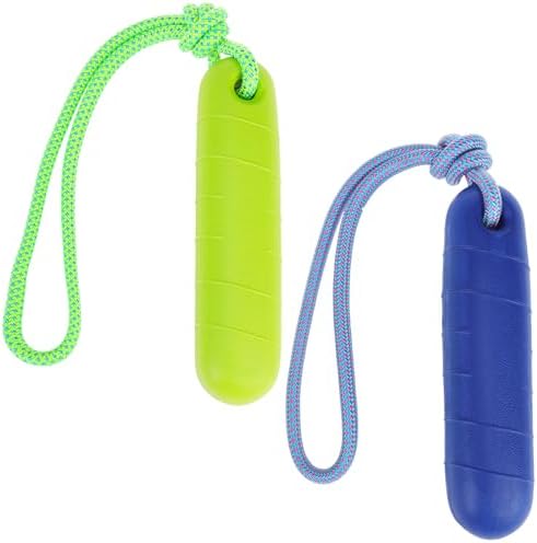 PUPTECK Interactive Dog Pool Toys Water Floating Toys Fetch Training Bumpers 2 Pack, Blue & Green