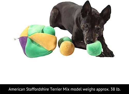 Midlee Hide a Ball Dog Puzzle Toy with 8 Plush Squeaker Balls (Large)