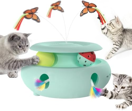 3-in-1 Interactive Cat Toys for Indoor Cats, Blue