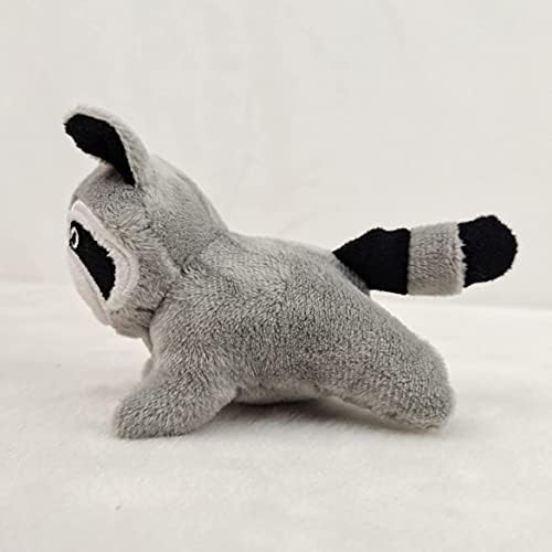 Glow Pups Raccoon Dog Toy 3 Pack with Squeaker, Plush Hide and Seek Dog Toys for Small to Medium Dogs, Burrow Replacement Animals, Woodland Gray, 3 x 5 x 2 inches