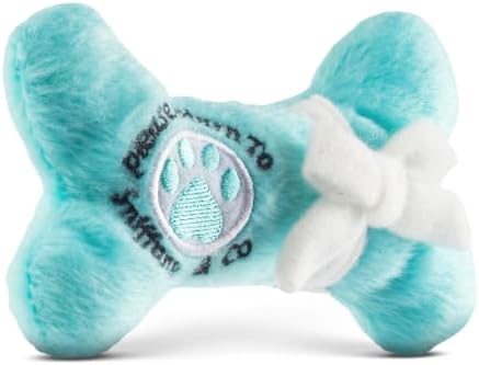 Dog Diggin Designs Sniffany & Co Petite Plush Dog Toy Bone | Luxury-Inspired Parody Designer Bone with Built-in Squeaker, Soft Plush Chew & Play Dog Toy – Prêt-à-Porter Play!