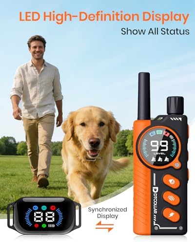 2-in-1 Bark Shock Collar 2 Pack - Color Screen Dog Training Collar with Beep/Vibration/Shock/Anti Bark 4 Modes for 2 Dogs, 3300FT Waterproof E Collar with Remote for Small Medium Large Dogs(8-120lbs)