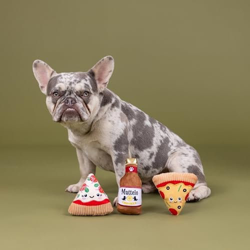 Fringe Studio Plush Dog Toy, 3 Pieces Set, Slice N’ SIP, Pet Shop Collection (662177)