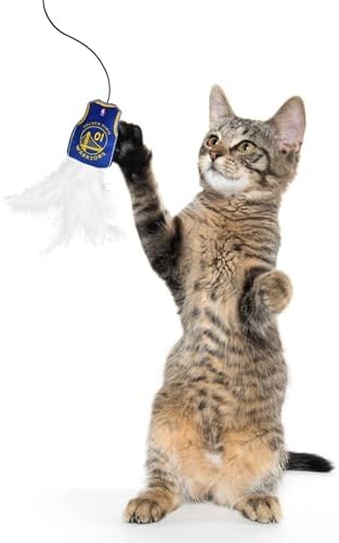 Pets First NBA Golden State Warriors Team Jersey Wand with CAT NIP, Cat Toy Jersey Shaped Plush Teaser Toy for Cats & Kittens - Interactive Pet Toy for Play & Exercise