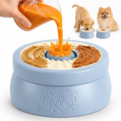 Slow Feeder Dog Bowl with Rolling Ball, Dog Lick Bowl for Puppy & Small Dog