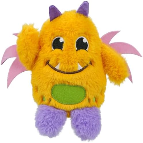 Monster Plush Squeaky Dog Toy Crinkle Dog Chew Toy for Small Medium Large Dogs, Orange