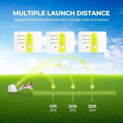 ALL FOR PAWS Automatic Dog Ball Launcher, Interactive Fetch Toy for Small to Medium Dogs, Pet Thrower Machine for Indoor & Outdoor Play, 3 Pcs 2-Inch Balls Included