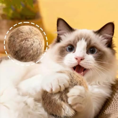 3pcs Rabbit Fur Ball Cat Toy, Soft Fur Fluffy Catnip Toy Ball, Fluffy Catnip Toy Ball, Washable, Chasing Fun, Kickball and Games, Suitable for Indoor Sports