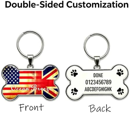 HSIAHOU Custom Pet ID Tags, Personalized Dog Tag Cat Tag(EU-US)