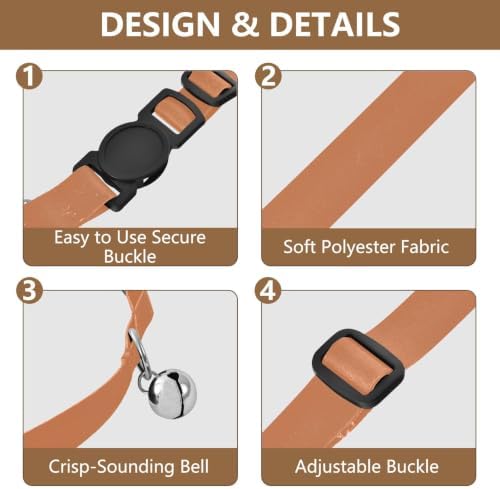 2 Pack Dog Collar Peach Gradient Small Dog Collar with Bell, Adjustable Length 10.6" to 17.1"