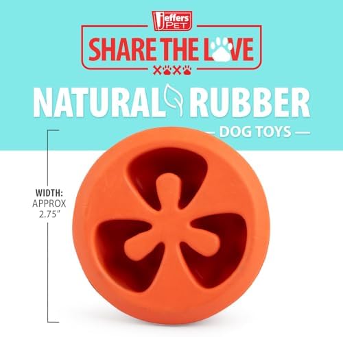Jeffers Pet Natural Rubber Dog Chew Toy – Red Tomato, Small - Treat Dispensing, Vanilla Scent, Durable, Non-Toxic, Dishwasher Safe, Interactive Fetch & Tug Toy - Perfect for Training Medium Chewers