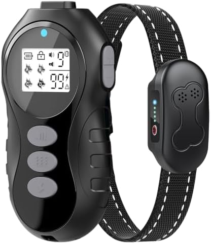 Dog Shock Collar with Remote Control, Waterproof Dog Training Collar, Blk