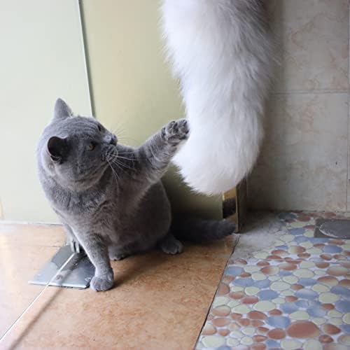 Fosrion Real Fox Tail Fur Cat Bites Toy with Three Section Retractable Carbon Fiber Rod(White, Only Tail)