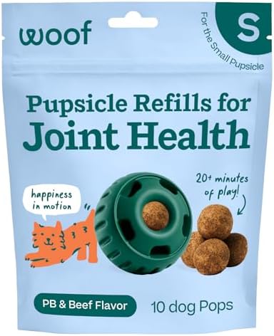 WOOF Hip & Joint Pupsicle Refill Pops - Dog Supplement for the Pupsicle Toy to Support Joint Health, Recovery, and Mobility - Small Pops