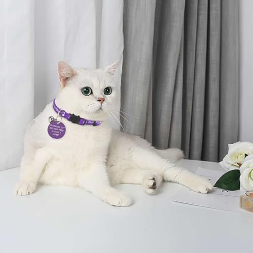 KOOLTAIL Cat Collar with Bell,2 Pack Do Not Feed Cat Collars with Warning Board Hanging Do Not Feed Me,Cute Lightweight Adjustable Breakaway Kitten Collar with Safety Buckle