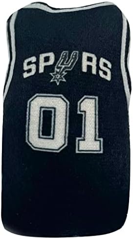 BEST PLUSH NBA SAN ANTONIO SPURS Cat Toys - 3 Piece Set: Jersey, Basketball with Feathers & #1 Fan. Filled with Fresh Catnip. Beautiful Team Logo