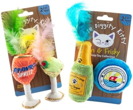 Haute Diggity Kitty Clicquot & Caviar + Kitty Cocktails Soft Plush Cat Toys